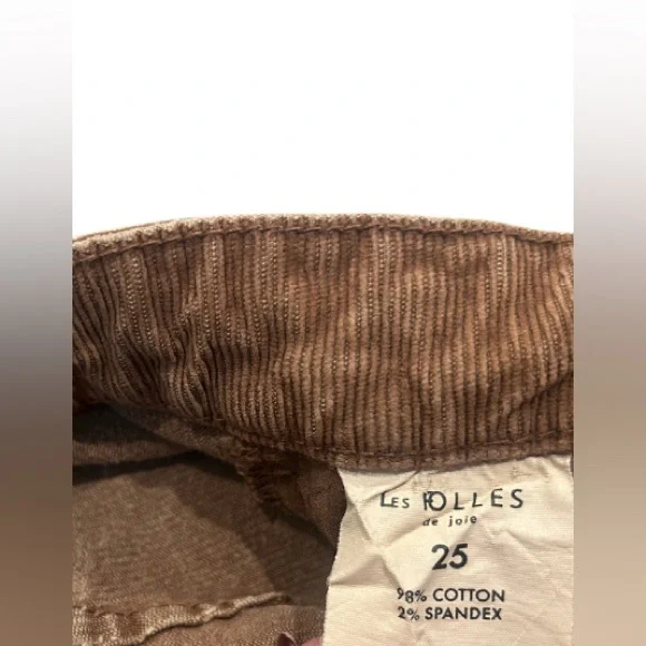 Les Folles de Joie Corduroy Straight Leg Pants | Brown/Rust | Size 25 - Picture 5 of 6